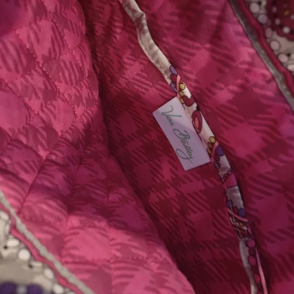 🤍Vera Bradley Pink Paisley Gray Medium Tote Bag - Picture 5 of 6